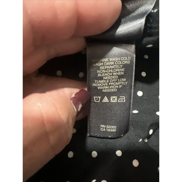 Liz Claiborne Womens Polka Dot Top Size M Black White Career Office - Picture 11 of 11